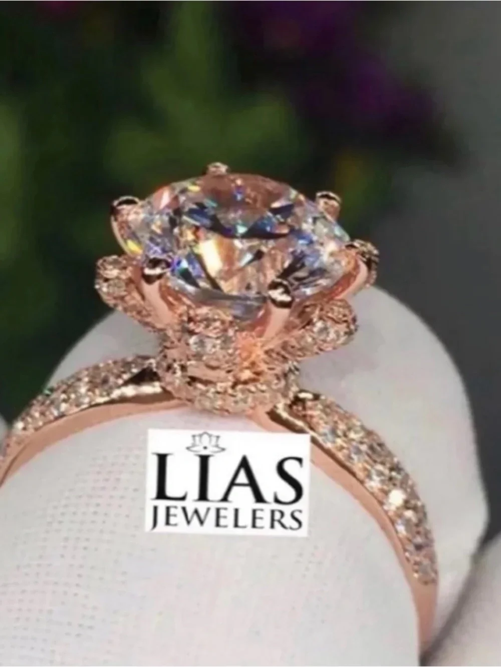 New 18k rose gold engagement ring